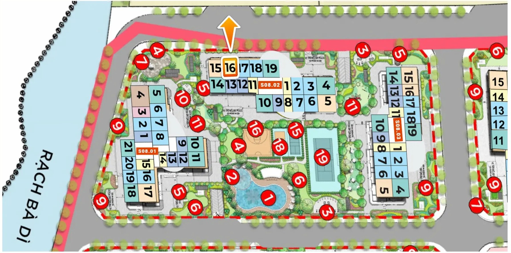  Mặt bằng chi tiết tòa S8.01 The Origami Vinhomes Grand Park