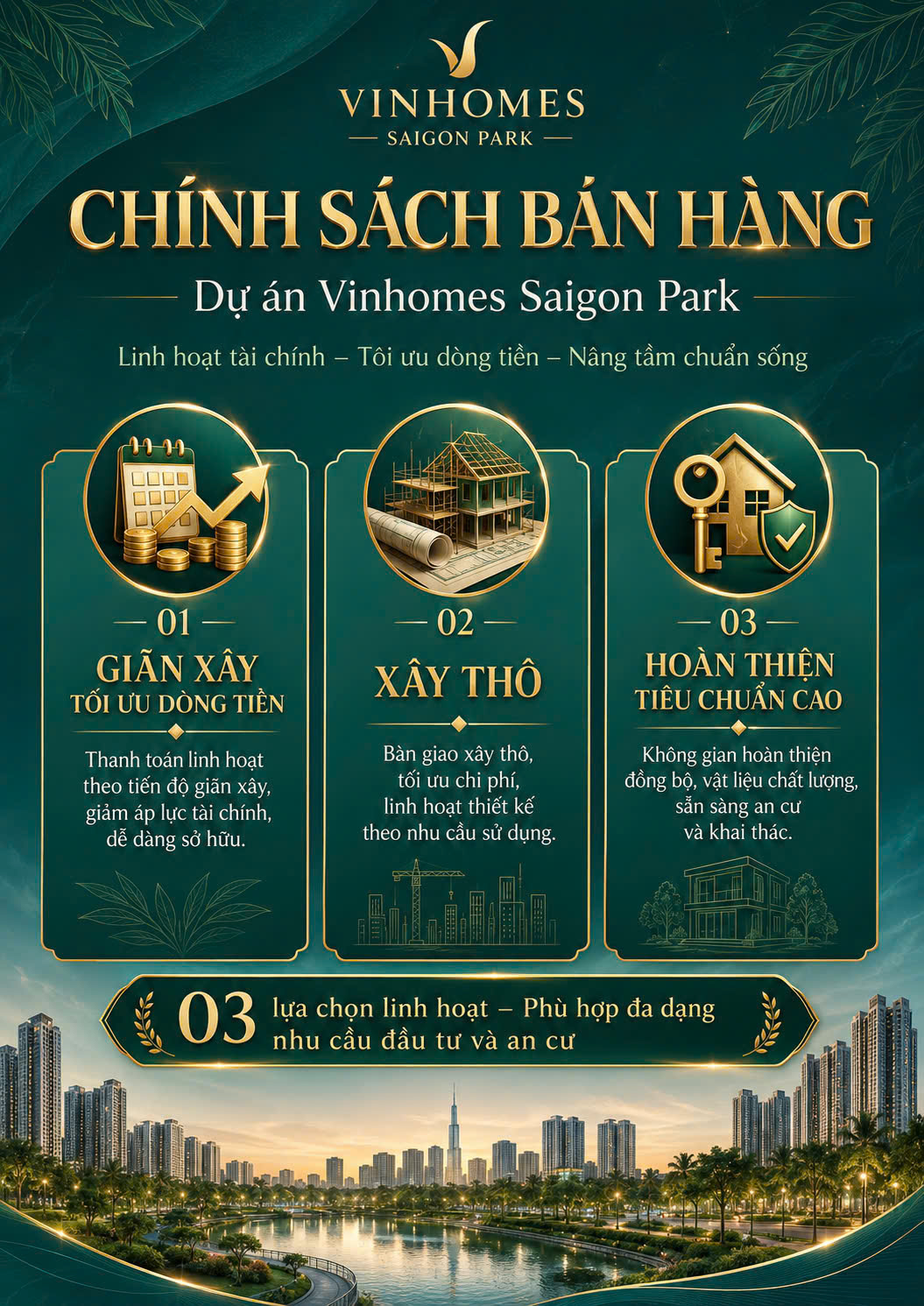 Chính sách bán hàng chính thức dự án Vinhomes Saigon Park tại Hóc Môn vừa được công bố