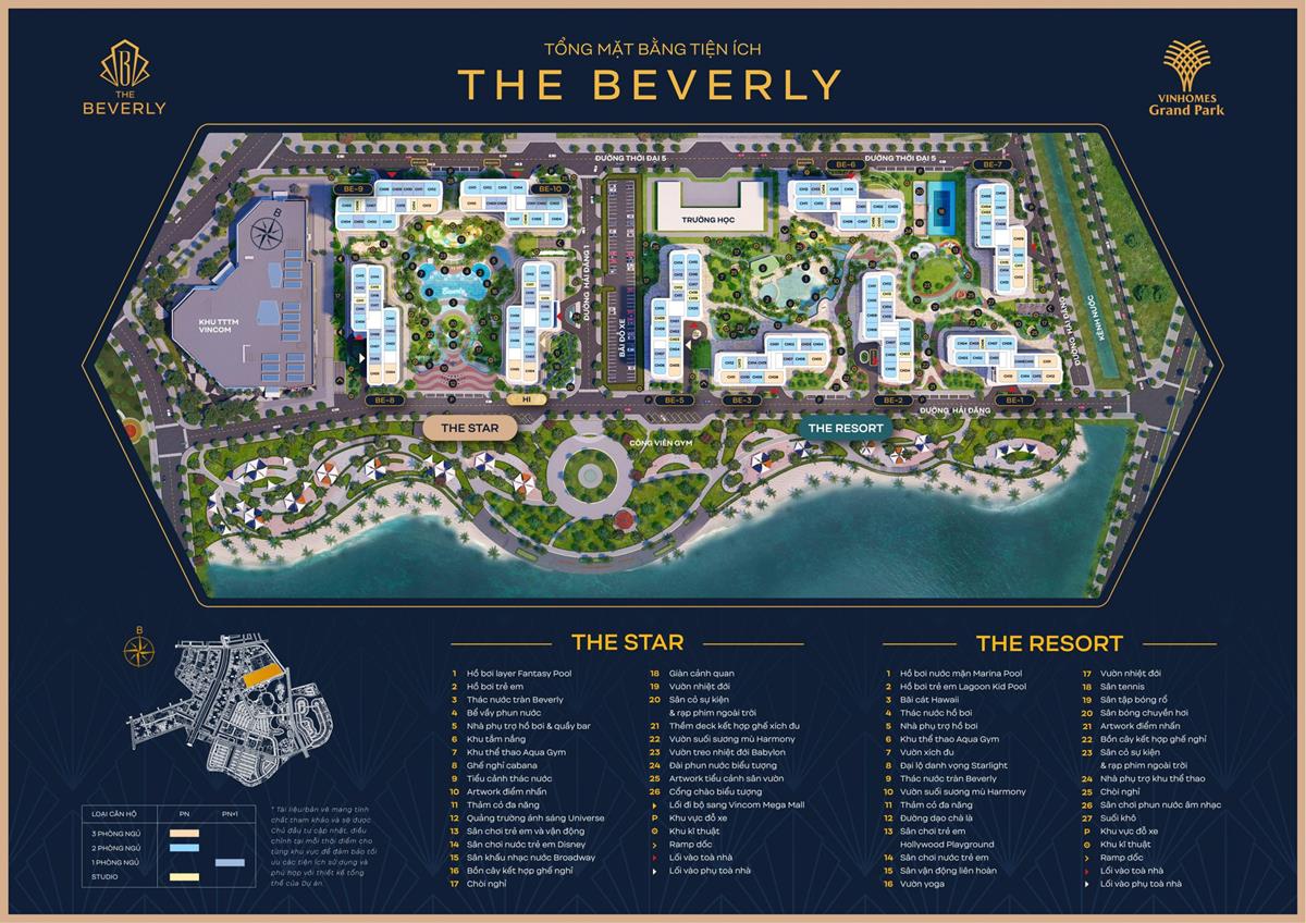 Mặt bằng tổng thể phân khu The Beverly