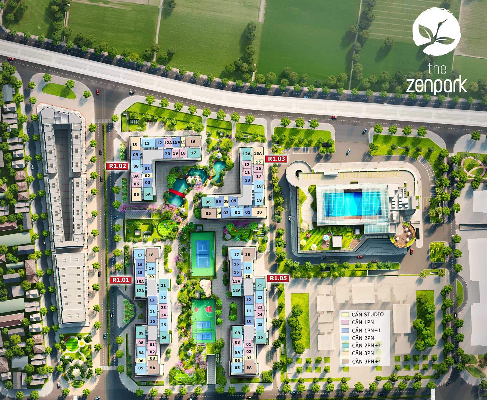 Mặt bằng Vinhomes Ocean Park - tiểu khu The Zenpark