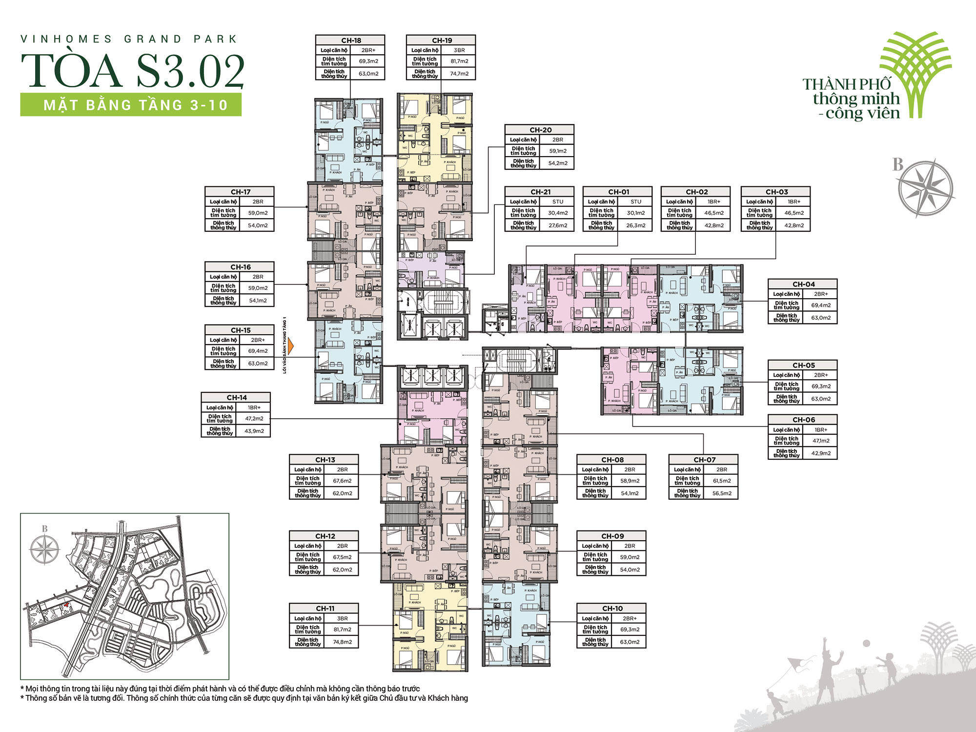 Mặt bằng tầng 3-10 toà S3.02 - The Rainbow