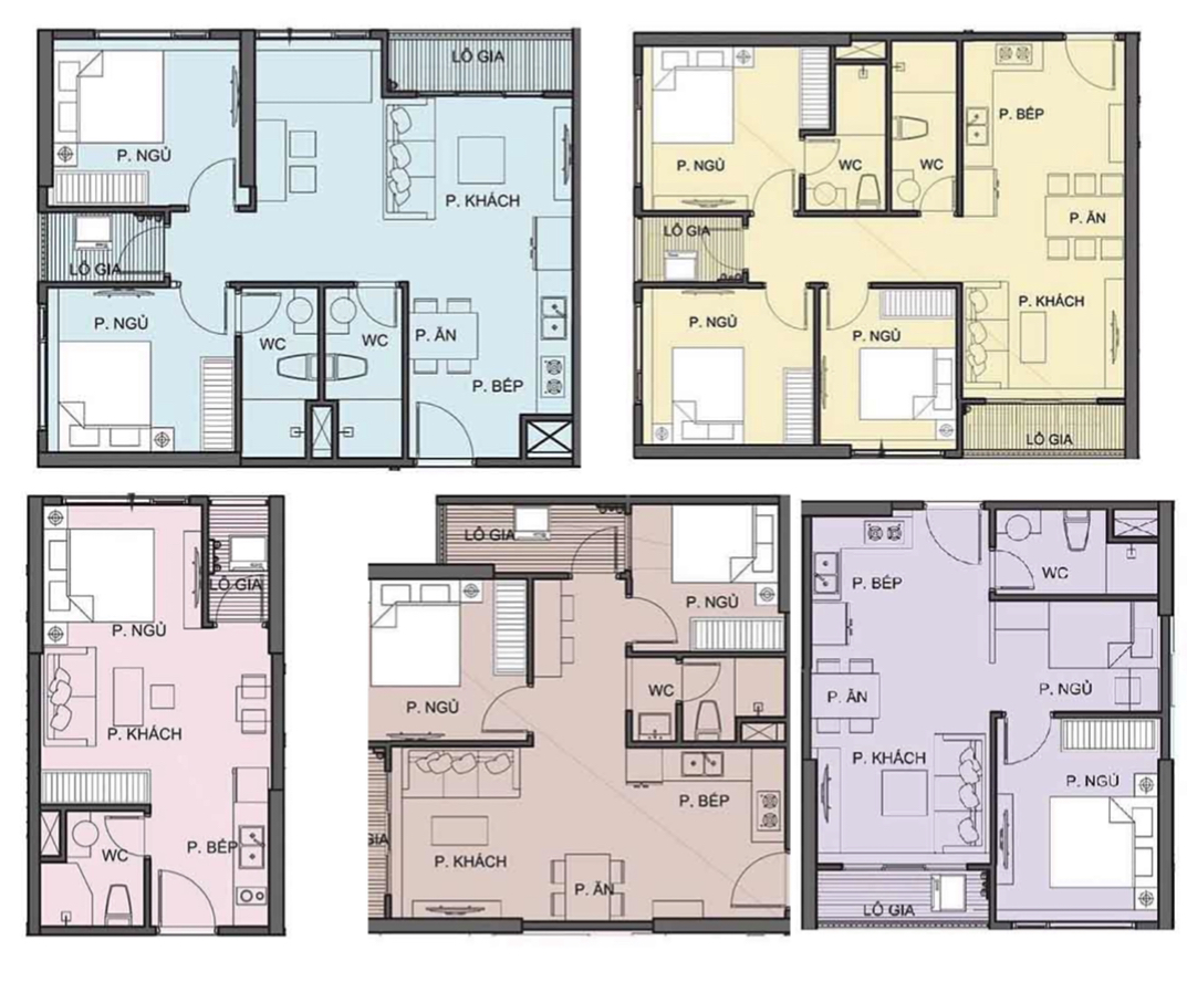 Layout thiết kế căn hộ tòa S7.05 The Origami
