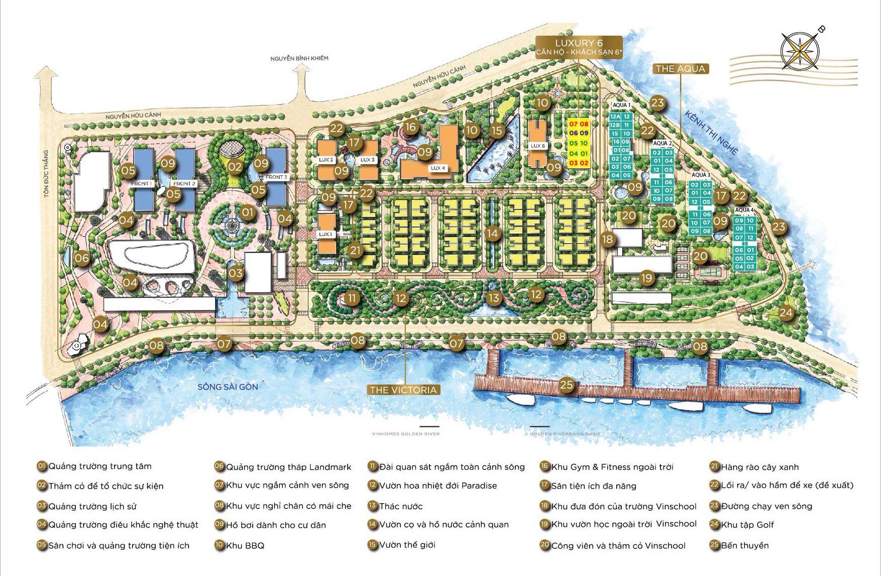 Sơ đồ tiện ích tại dự án Vinhomes Golden River