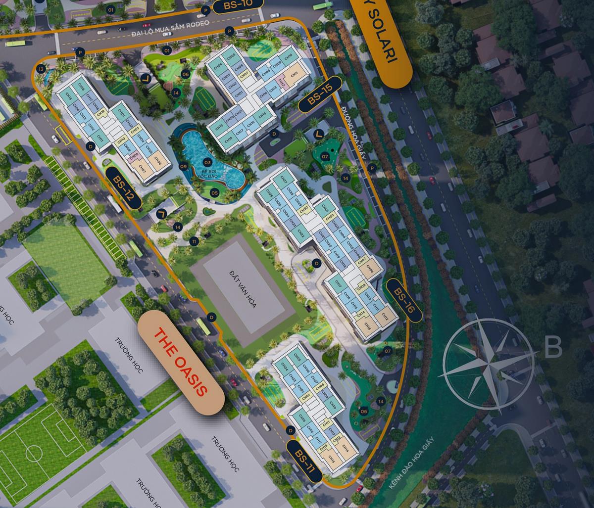 Mặt bằng dự án căn hộ The Oasis – Vinhomes Quận 9