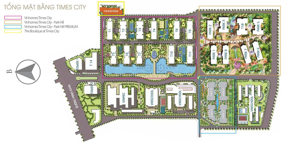 Mặt bằng tổng thể dự án Vinhomes Times City