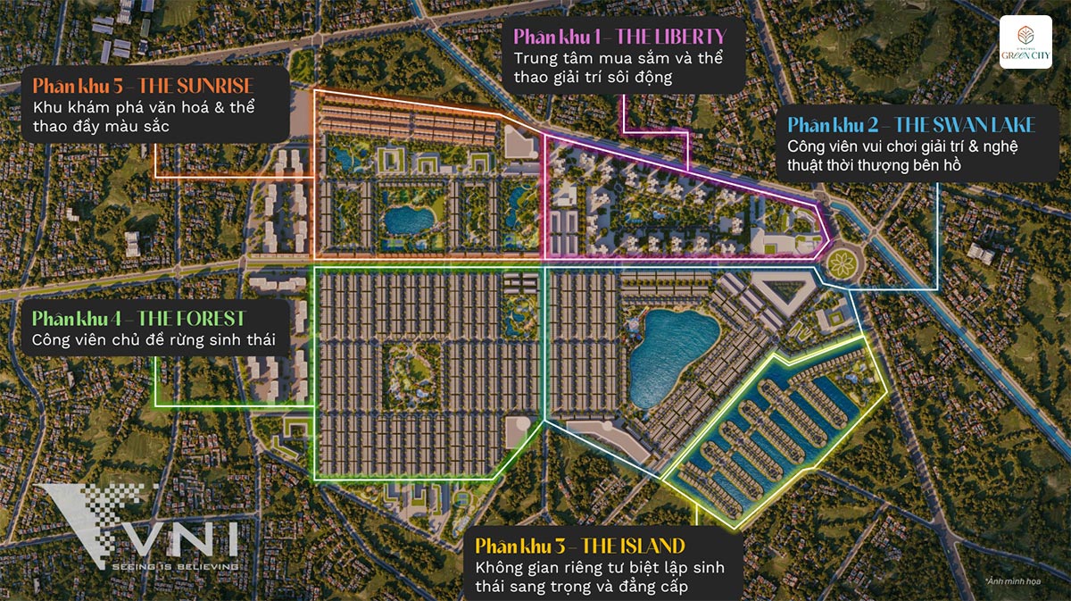 Mặt bằng các phân khu Vinhomes Green City