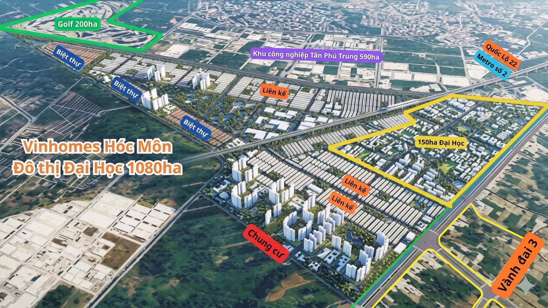 Hình ảnh toàn cảnh dự án khu đô thị Vinhomes SaiGon Park 