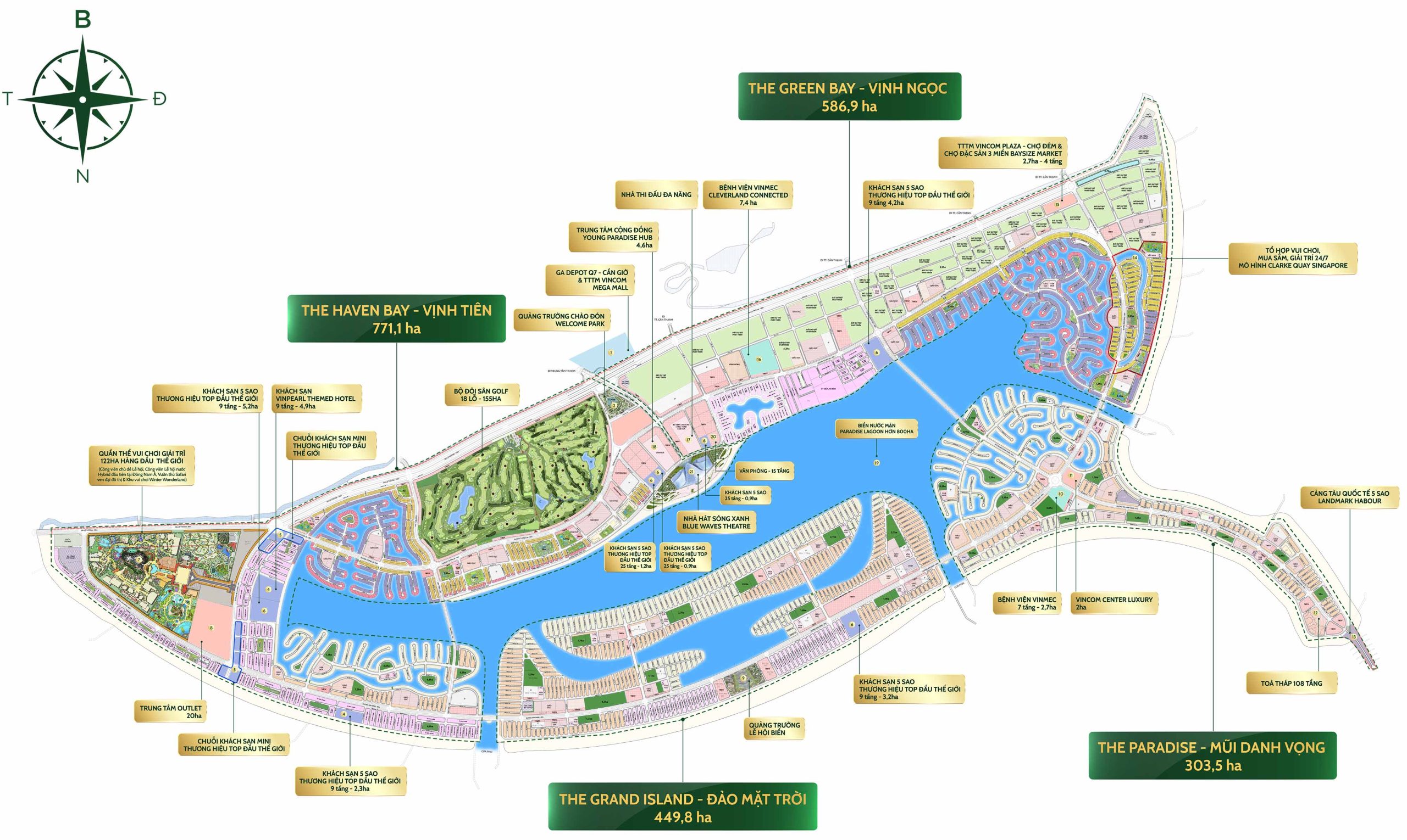 Mặt bằng các phân khu tại dự án Vinhomes Green Paradise Cần Giờ