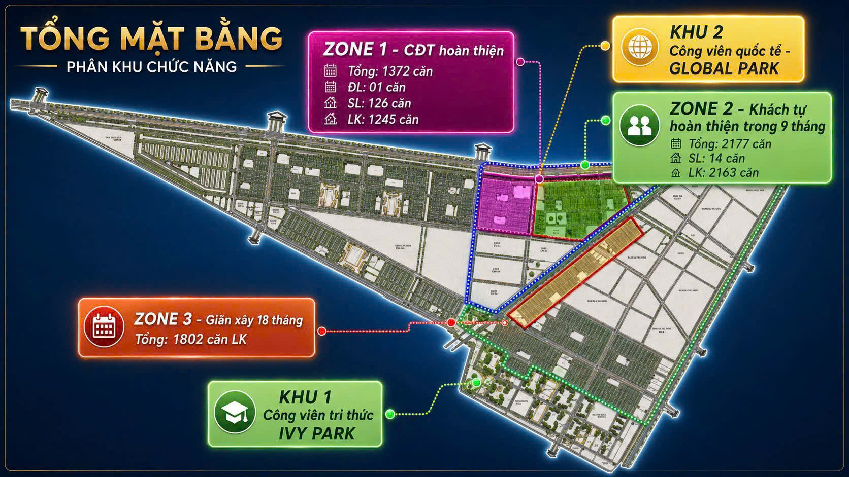 Hình ảnh toàn cảnh dự án khu đô thị Vinhomes SaiGon Park 