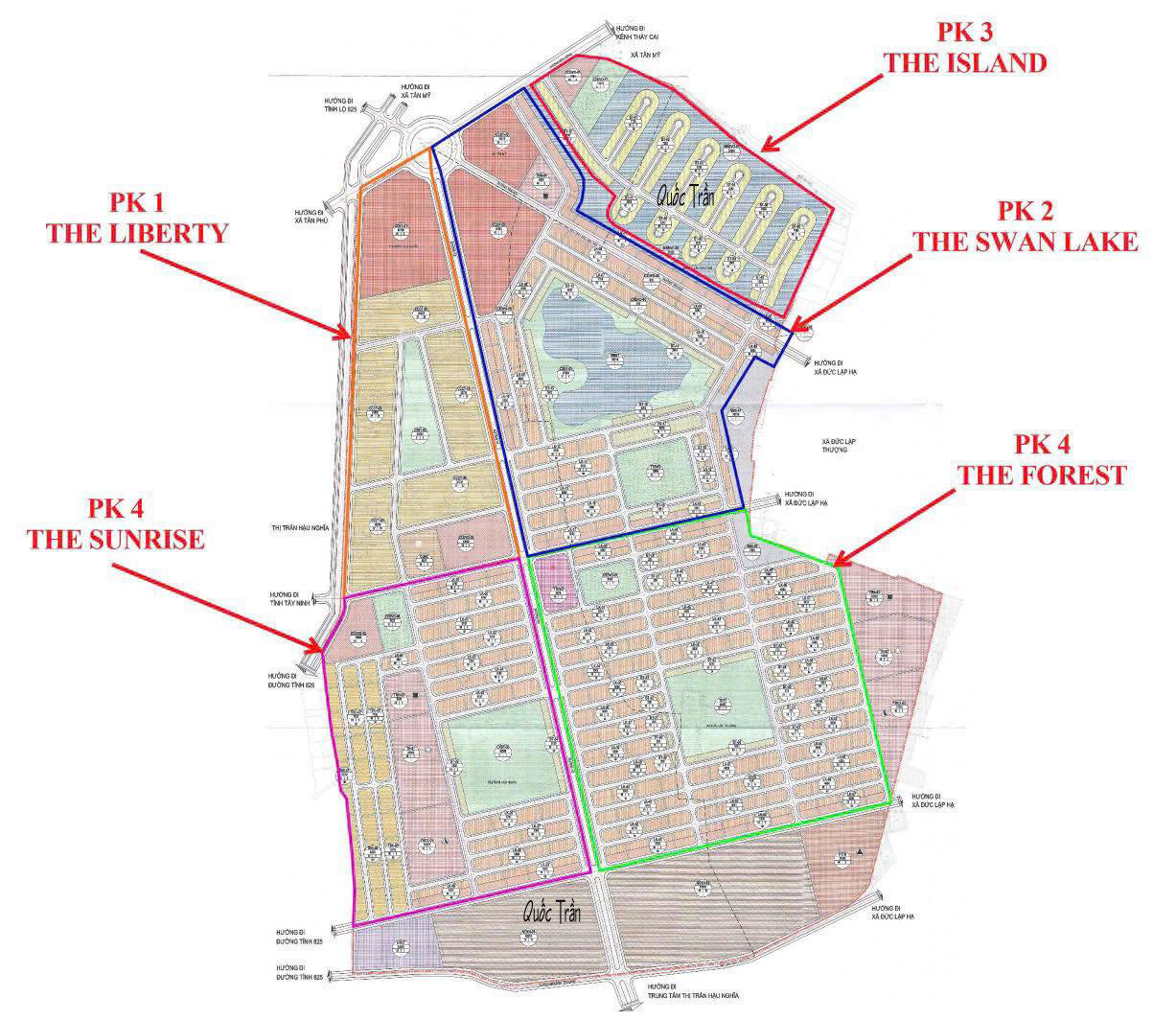 Mặt bằng 5 phân khu Vinhomes Green City
