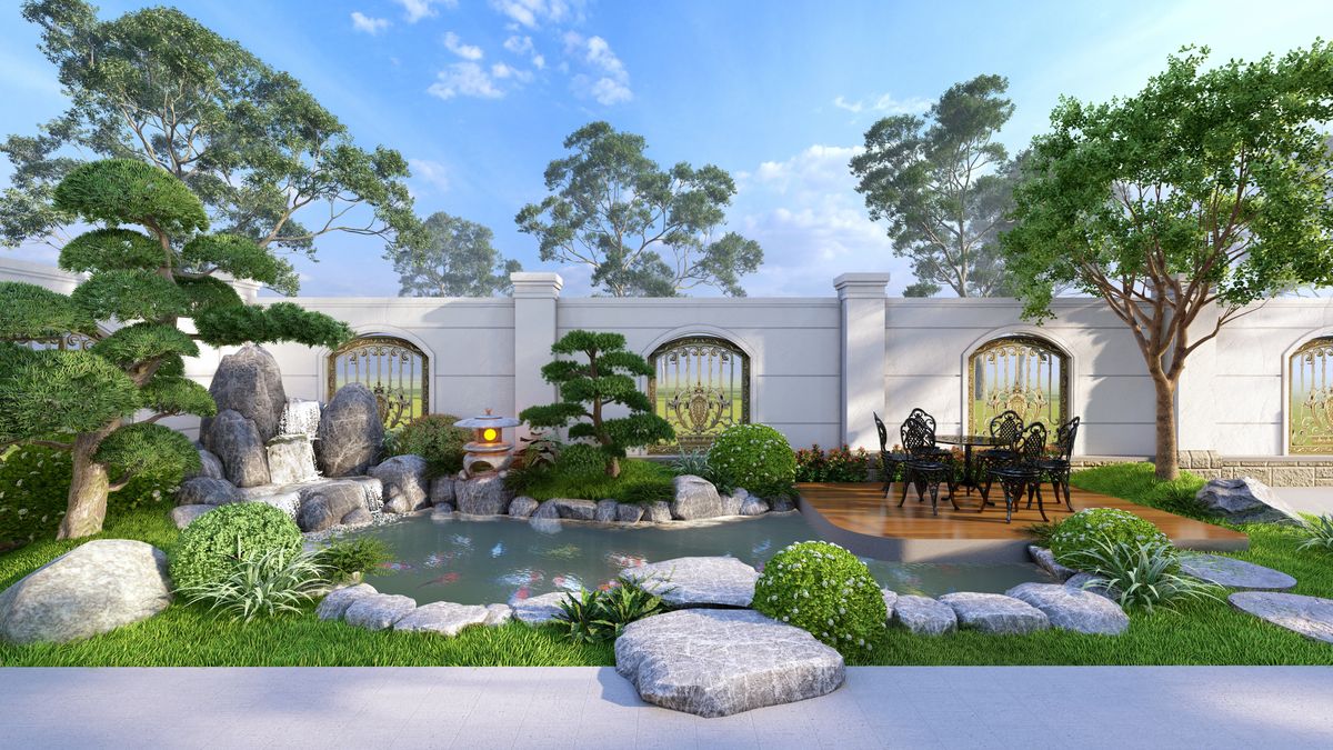 Thiết kế sân vườn theo phong cách Phương Đông