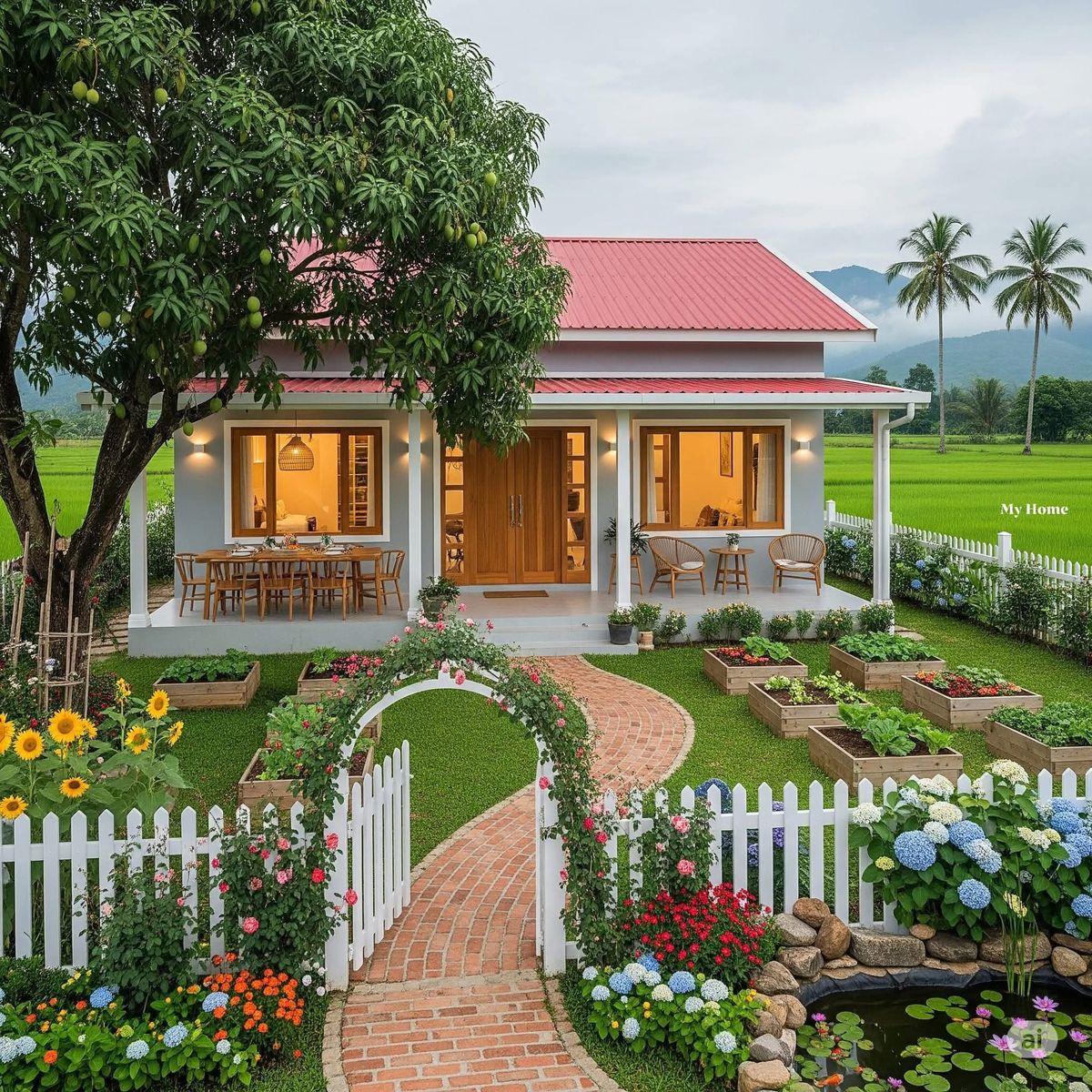 Sân vườn Việt Nam theo phong cách hiện đại