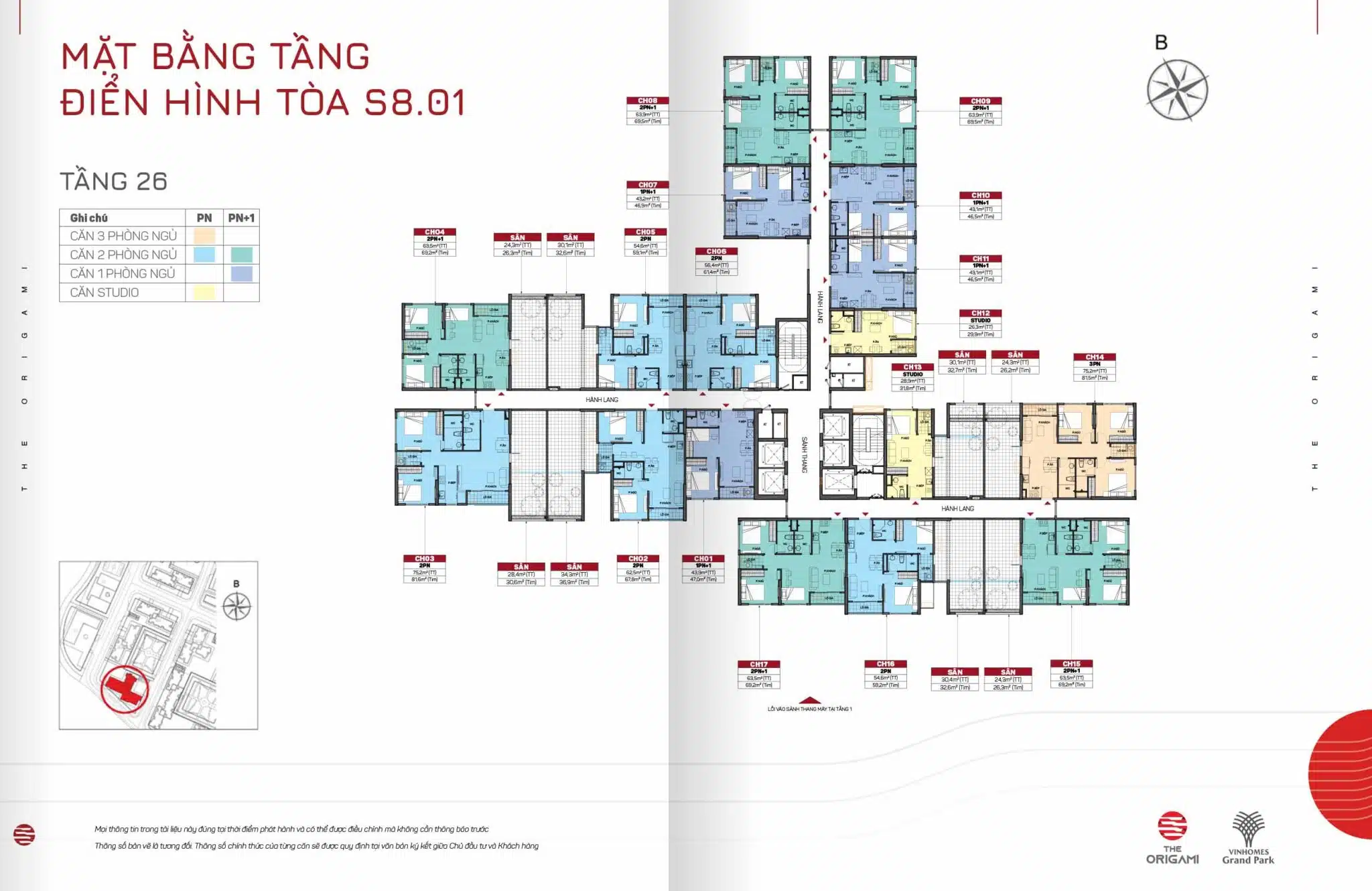 Mặt bằng tầng 26 toà S7.01 - The Origami