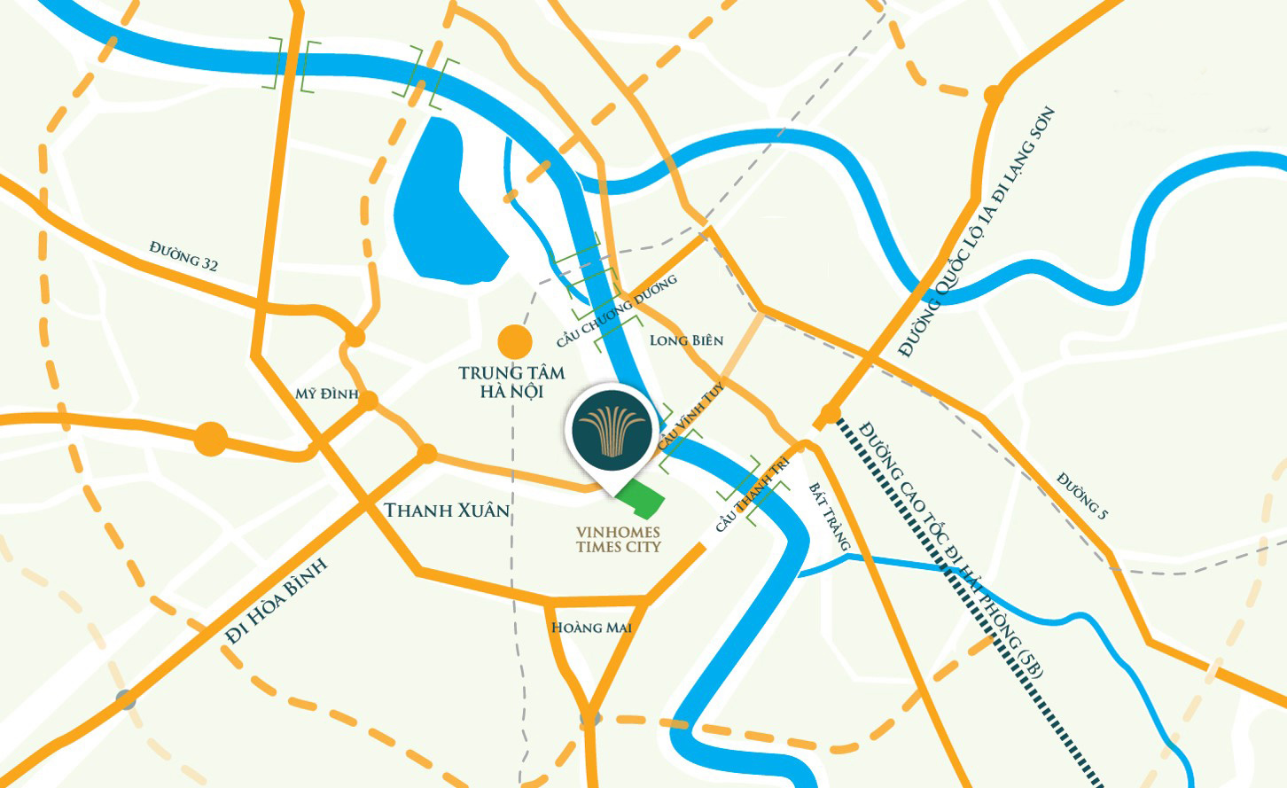 Vị trí khu đô thị Vinhomes Times City