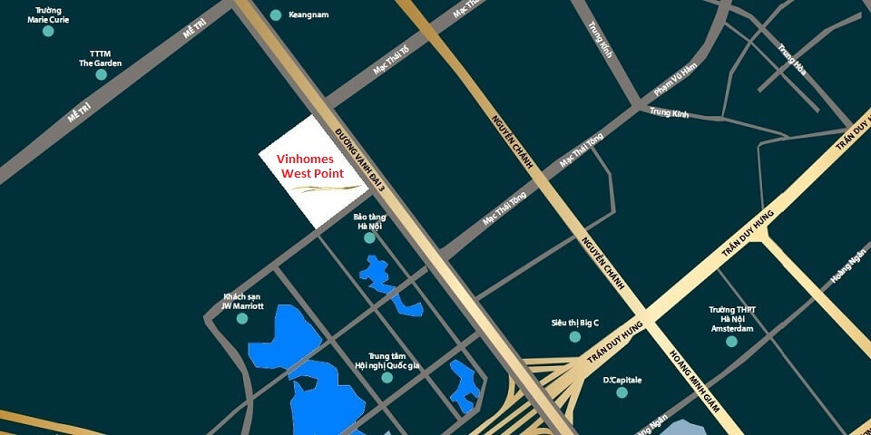 Vị trí dự án căn hộ Vinhomes West Point