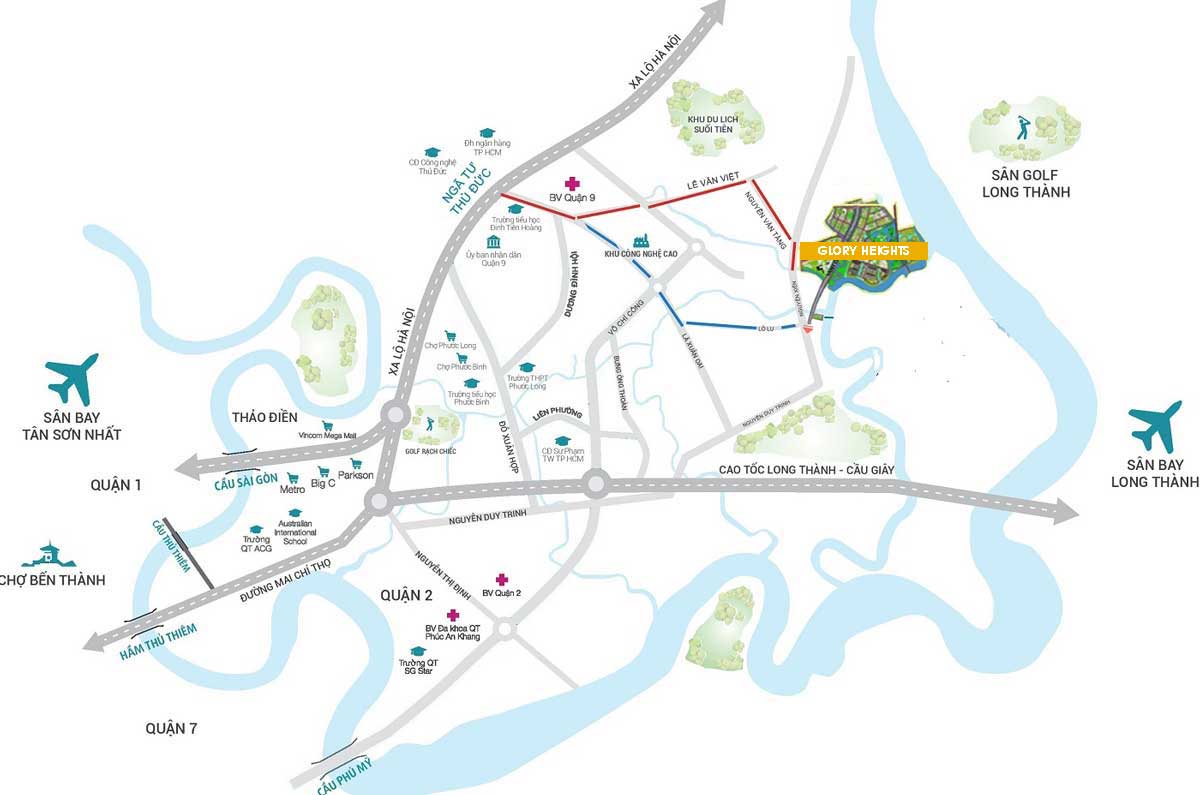 Vị trí phân khu Glory Heights Vinhomes Grand Park