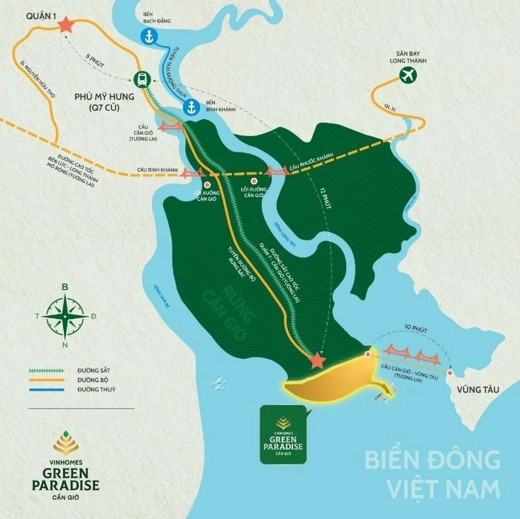 Hạ tầng đồng bộ khai mở vị thế trung tâm kết nối mới của Cần Giờ. Ảnh: Vingroup