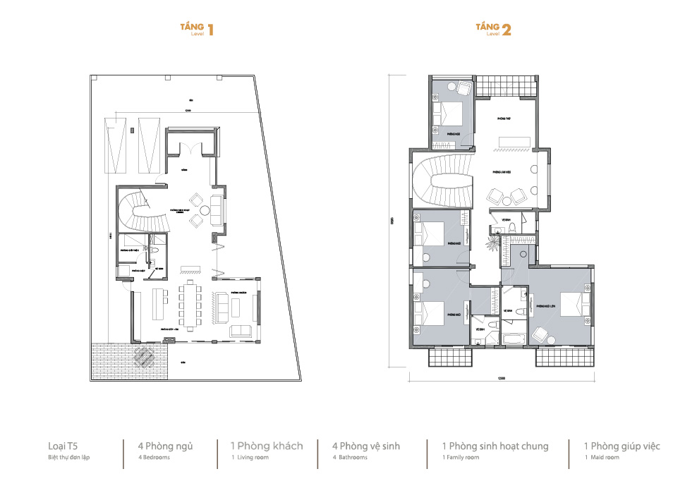 Mẫu biệt thự đơn lập - T5 